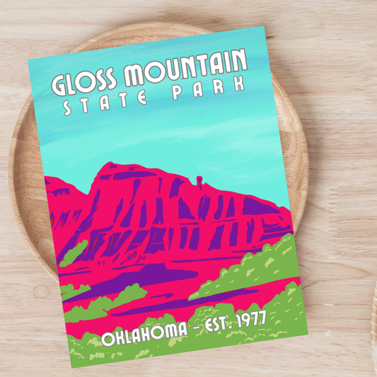 Gloss Mountain State Park Art Print