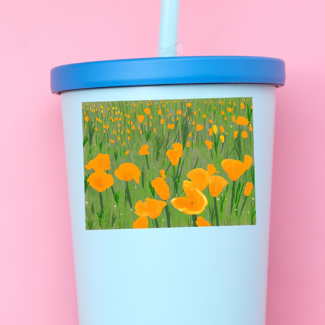 Yellow Poppy Wildflower Meadow Sticker