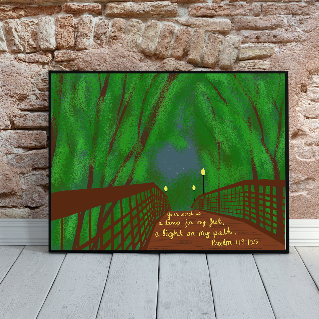 Psalm 119:105 Bridge Art Print