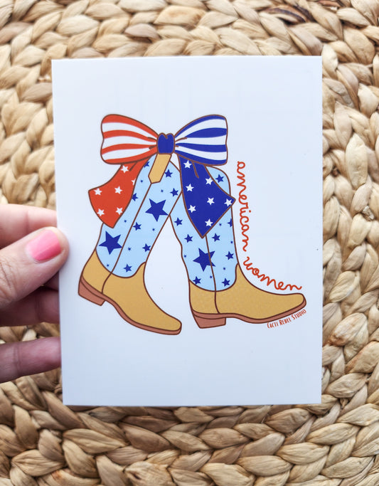 American Women Boots Vinyl Sticker