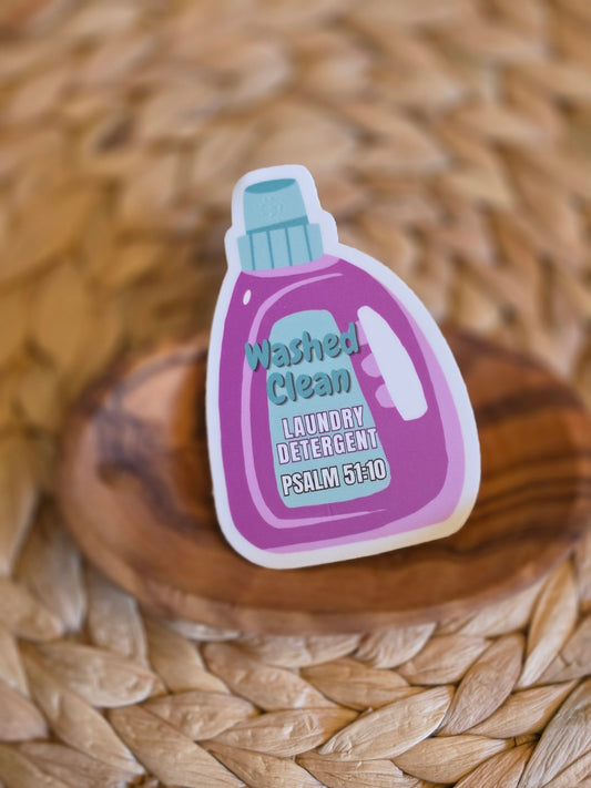 Washed Clean Laundry Detergent – Psalm 51:10 Sticker