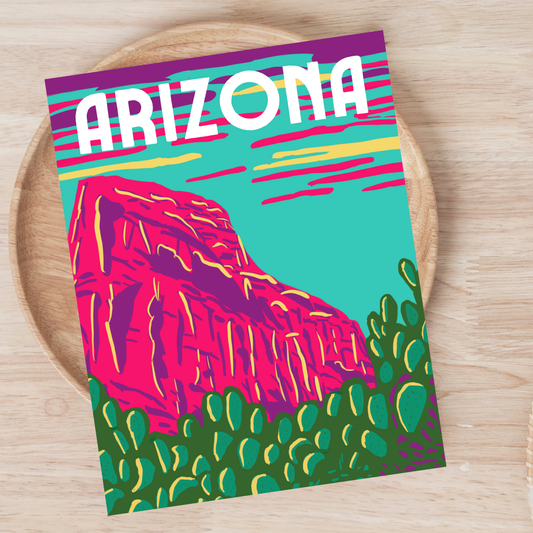 Arizona Red Rocks & Prickly Pair Postcard