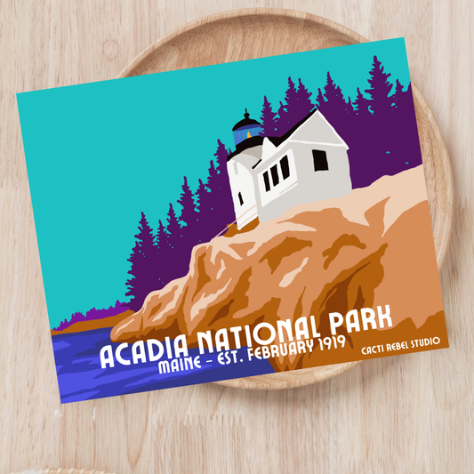 Acadia Lighthouse National Park Postcard: Maine