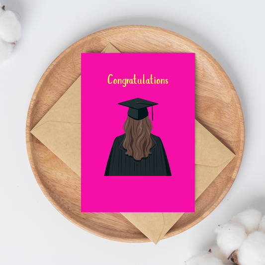 Congratulations Greeting Card: Female College Graduate Humorous Card