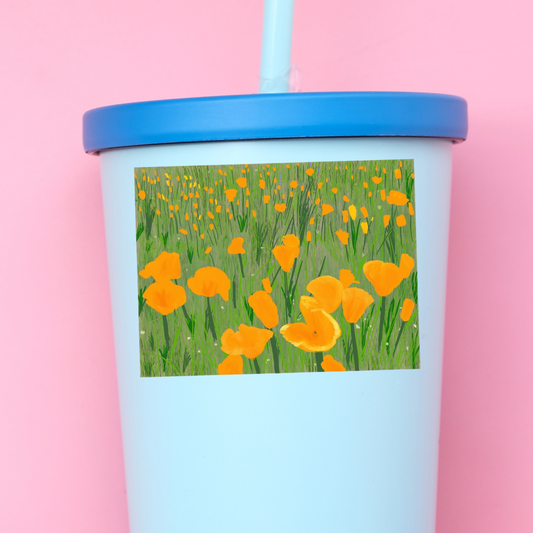 Yellow Poppy Wildflower Meadow Sticker