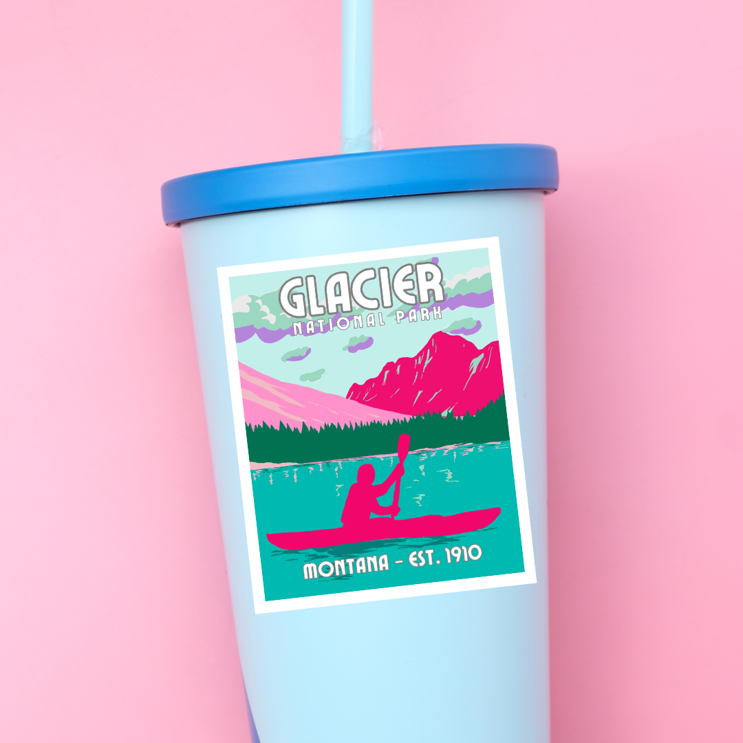 Glacier National Park Sticker | Waterproof National Park Vinyl Sticker