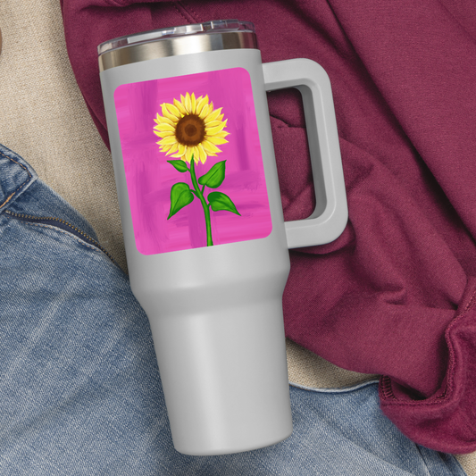 Sunflower with Pink background Sticker