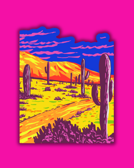 Path in the Desert Sticker