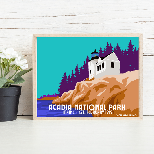 Acadia Maine National Park Bass Harbor Head Lighthouse Art Print
