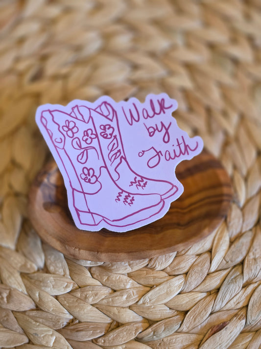 Walk by Faith Cowboy Boots Sticker